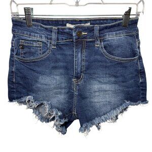 KanCan Raw hem distressed mid rise shorts size 7/27